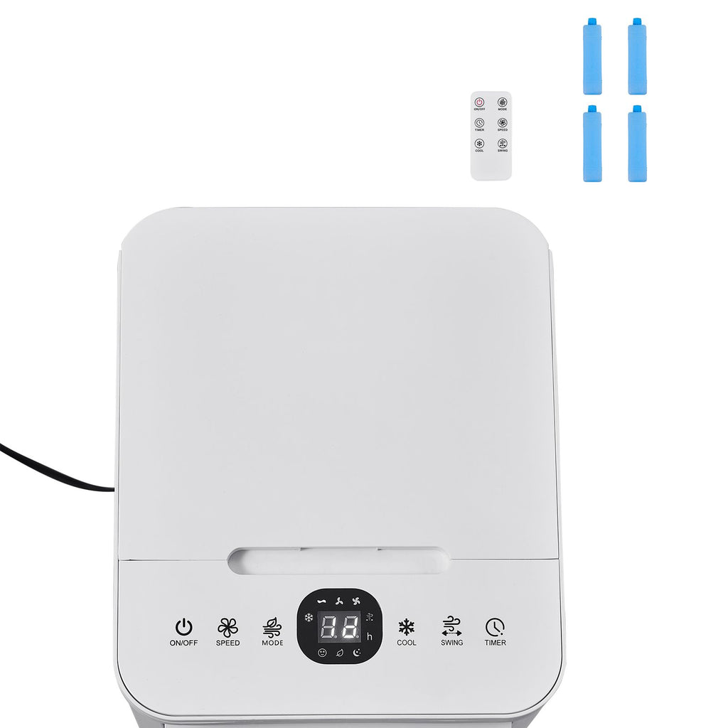 Portable Air Conditioner, 9L 550 CFM Swamp Cooler Air Conditioner with 12H Timer & Remote Control, 3-Speed Evaporative Air Cooler with 2 Ice Boxes, Quiet & Movable, Ideal for Outdoor Indoor Use