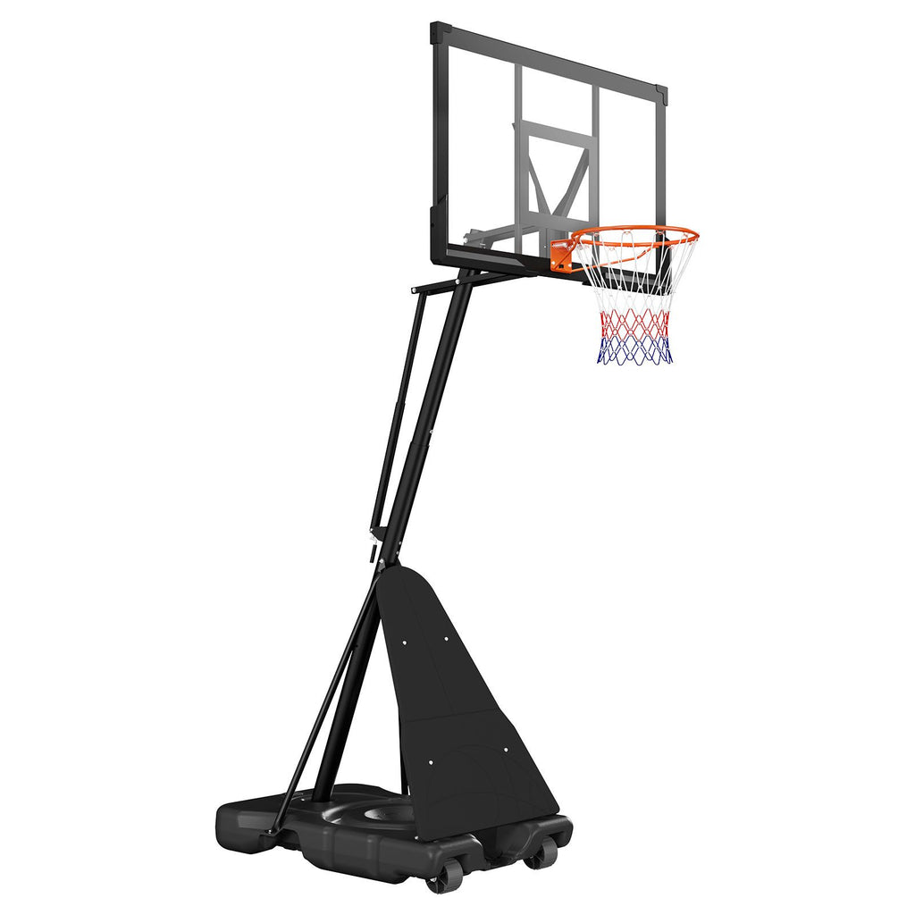Portable Basketball Stand, 10 ft Height Adjustment Basketball Hoop & Goal, Basketballs Hoop Outdoor with 50 inch PC Backboard for Kids, Adults in Schools, Parks, Indoor & Outdoor Use