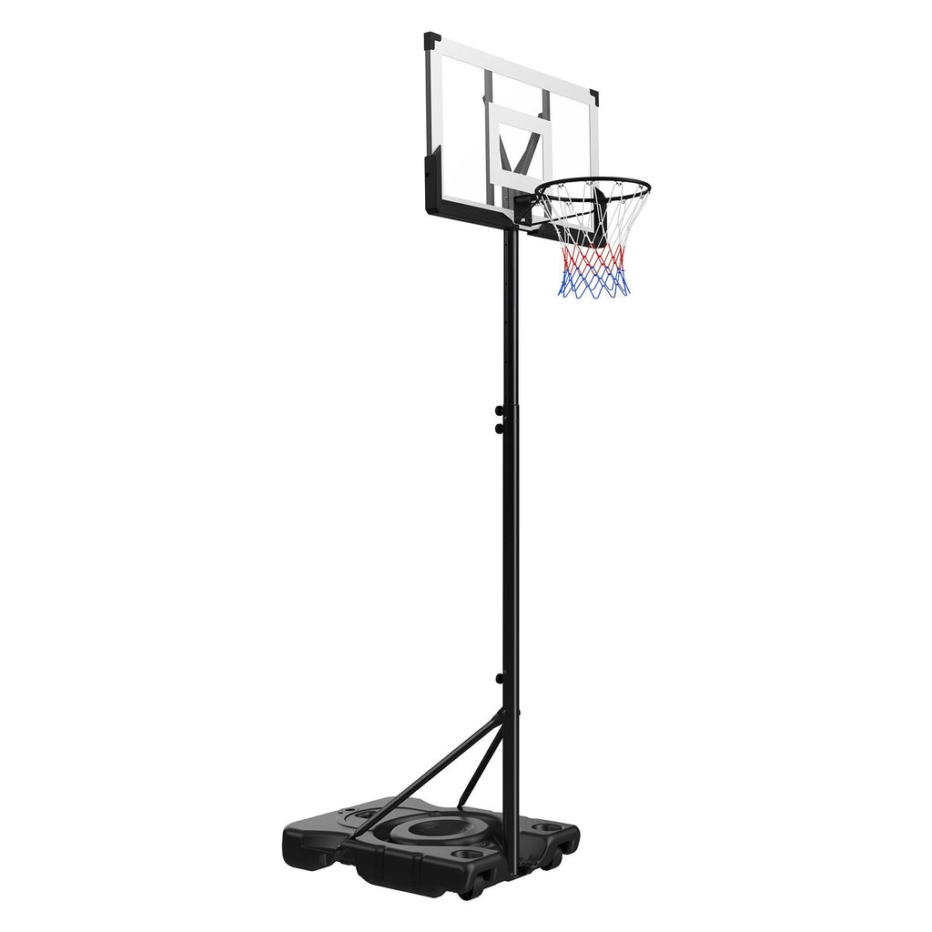 Portable Basketball Stand, 10 ft Height Adjustment Basketball Hoop & Goal, Portable Basketballs Hoop with 48 inch PC Backboard & Wheels for Kids, Teens, Adults in Driveways, Pools, Schools