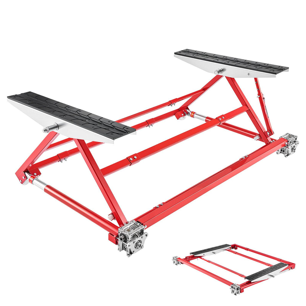 Portable Car Lift, 4400 lbs Capacity, Heavy Duty Steel Quick Lift with 23" Max Height, Adjustable Width and Wheels, Manual Lifting for Cars, Compact SUVs, Mini Trucks, Home Garage or Shop Use