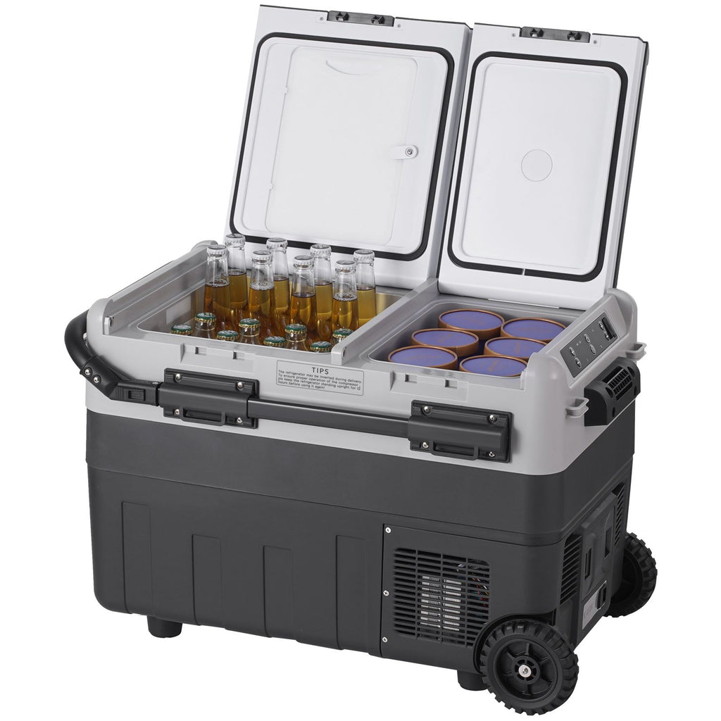 Portable Car Refrigerator, 12 Volt Car Refrigerator Fridge, 40 L / 42.3 qt Dual Zone Portable Freezer, -4-68 F Adjustable Temperature, Compressor Cooler for Home, Outdoor, Camping, RV, Car