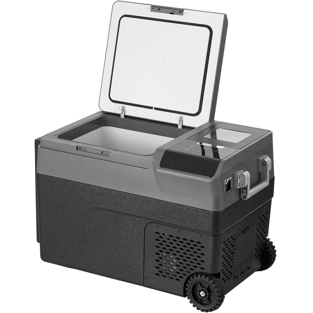 Portable Car Refrigerator, with Ice Making Function, 12 Volt Car Refrigerator Fridge, 37 QT Single Zone Portable Freezer, -4 to 68 F Adjustable Temperature, with Casters for Camping, Car, RV
