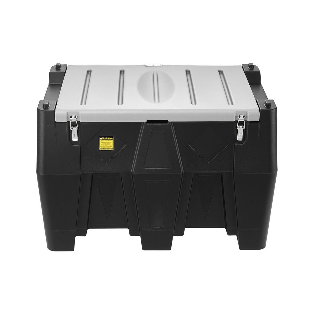 Portable Diesel Tank, 128 Gallon Capacity & 10 GPM Flow Rate, Gas Fuel Tank with 12V Electric Transfer Pump and 13.1ft Rubber Hose, PE Diesel Transfer Tanks for Easy Fuel Transportation, Black