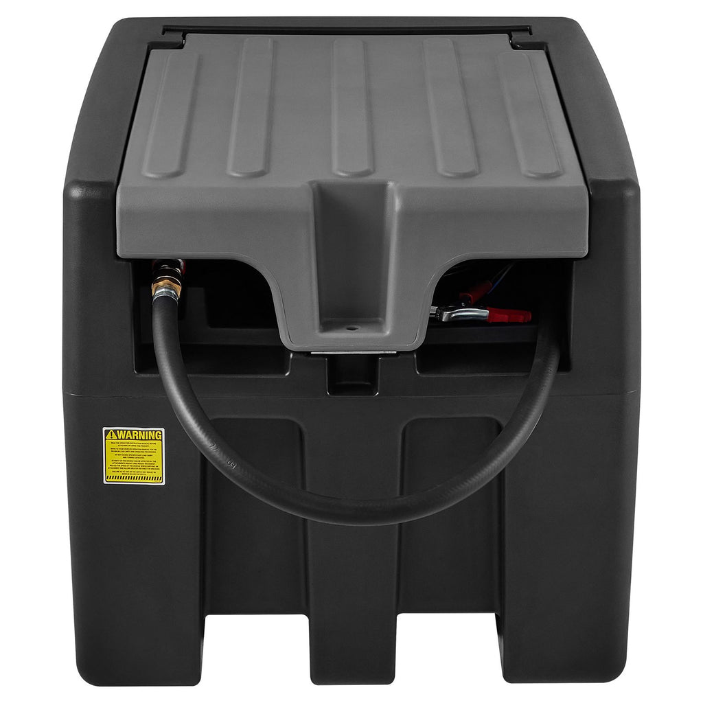 Portable Diesel Tank, 58 Gallon Capacity & 10 GPM Flow Rate, Diesel Fuel Tank with 12V Electric Transfer Pump and 13.1ft Rubber Hose, PE Diesel Transfer Tank for Easy Fuel Transportation, Black