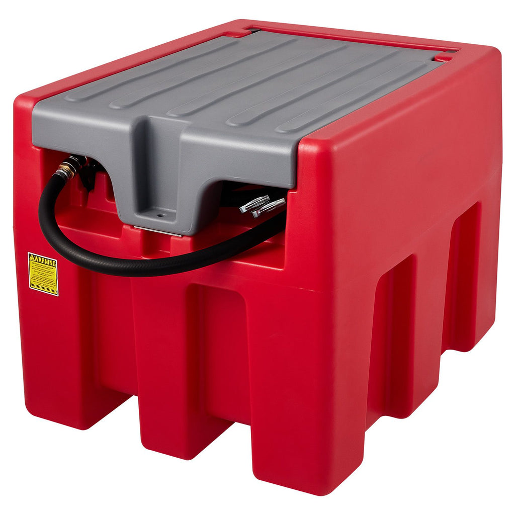 Portable Diesel Tank, 58 Gallon Capacity & 10 GPM Flow Rate, Diesel Fuel Tank with 12V Electric Transfer Pump and 13.1ft Rubber Hose, PE Diesel Transfer Tank for Easy Fuel Transportation, Red