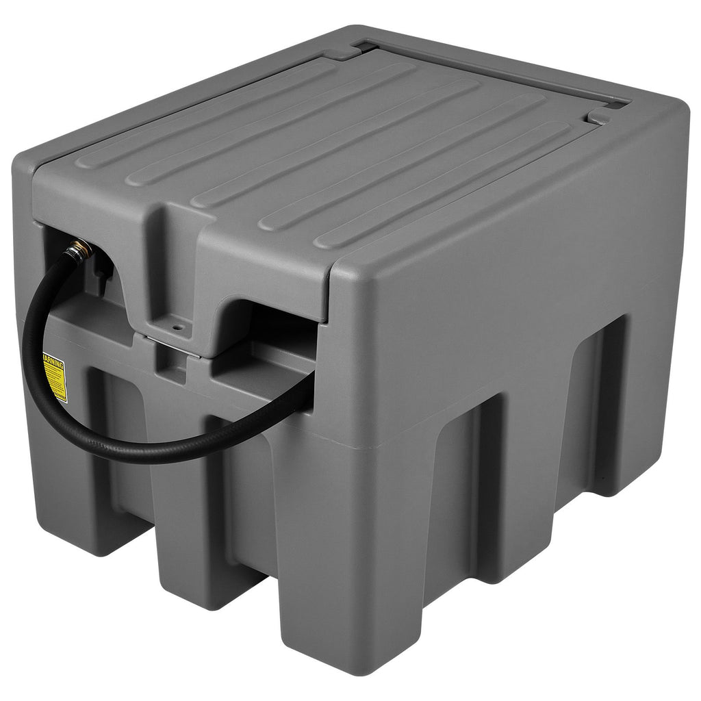Portable Diesel Tank, 58 Gallon Capacity & 10 GPM Flow Rate, Diesel Fuel Tank with 12V Electric Transfer Pump and 13.1ft Rubber Hose, PE Diesel Transfer Tank for Easy Fuel Transportation,Gray