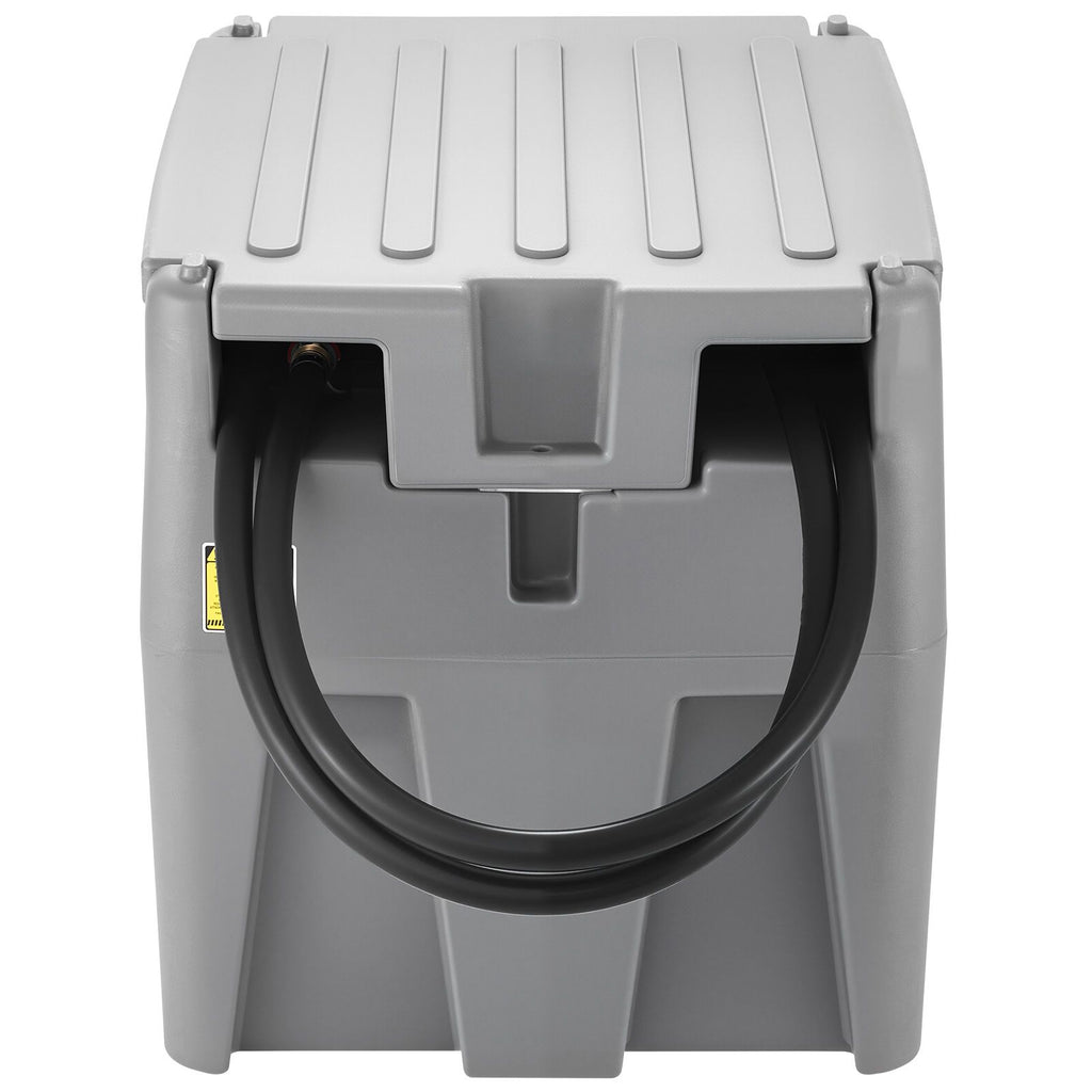 Portable Diesel Tank, 58 Gallon Capacity & 10 GPM Flow Rate, Fuel Tank with 12V Electric Transfer Pump and 13.1ft Rubber Hose, PE Diesel Transfer Tanks for Easy Fuel Transportation, Grey