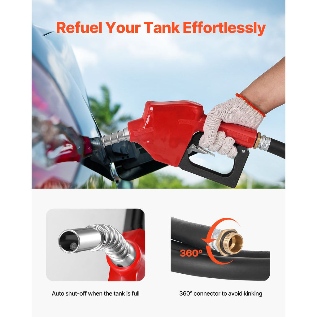 Portable Diesel Tank, 58 Gallon Capacity & 10.6 GPM Flow Rate, Fuel Tank with 12V Electric Transfer Pump and 13.1ft Rubber Hose, PE Diesel Transfer Tanks for Easy Fuel Transportation, Red image 2