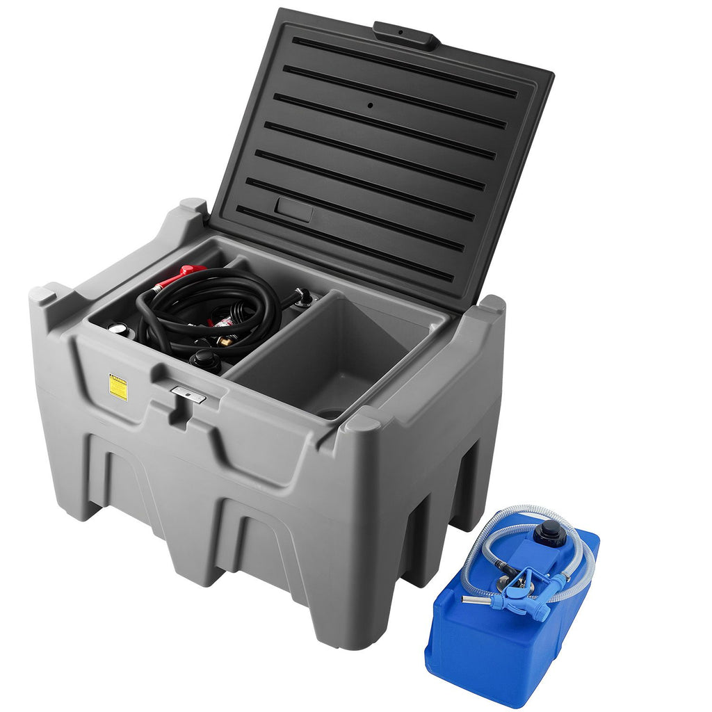 Portable Diesel Tank, Separated 106 Gal Diesel & 8 Gal DEF Storage Tank, Leakproof Fuel Transfer Tanks with Pump & 13 Ft Hose, 10 GPM Flow Rate, Gas Storage Tanks for Easy Fuel Transportation