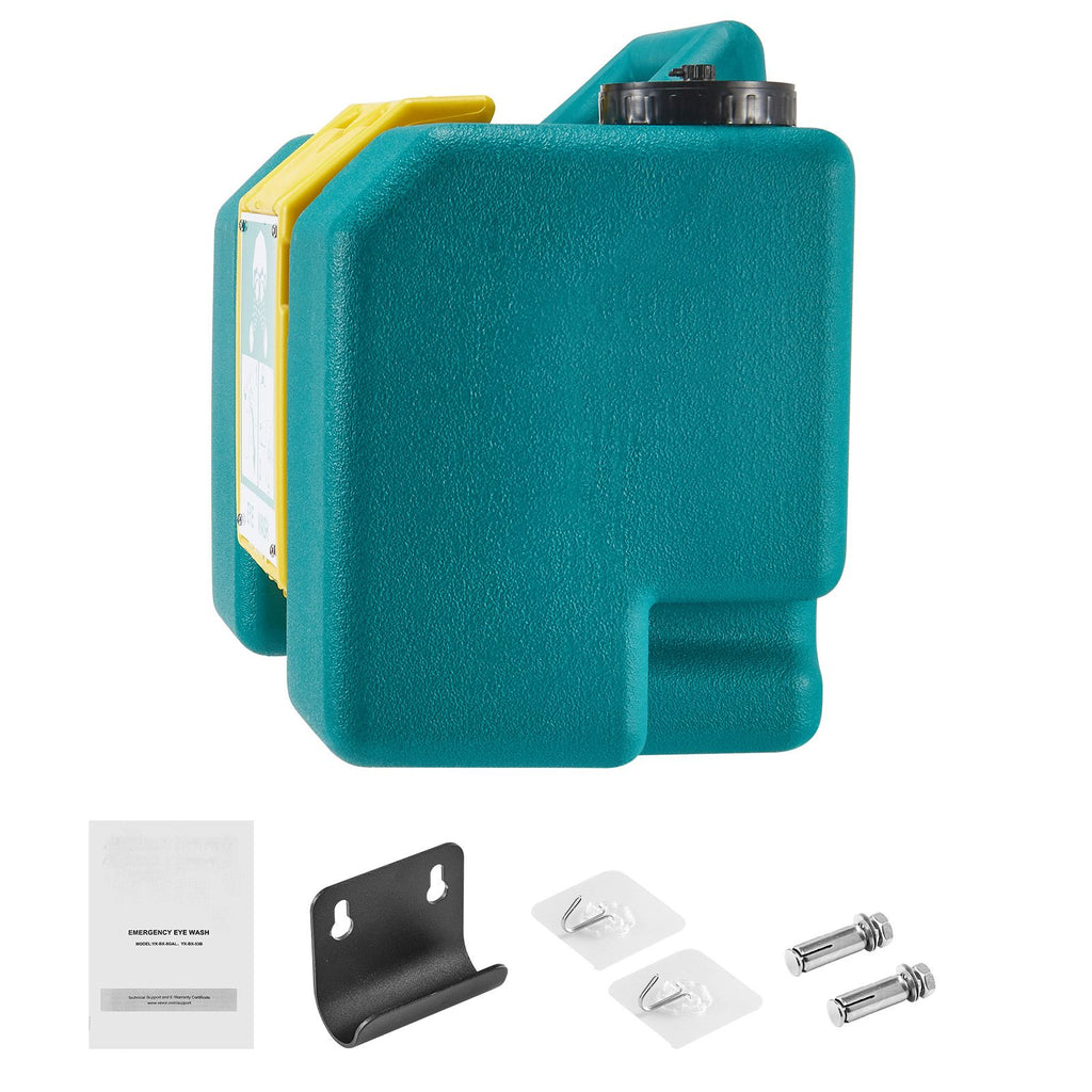 Portable Eye Wash Station 8 Gal, OSHA-Approved Eyewash Station Wall-Mounted/On Flat Surface, Emergency Eye Wash Unit with 2 Sprays, First Aid Eyewash Units for Schools, Labs, Factories, Green