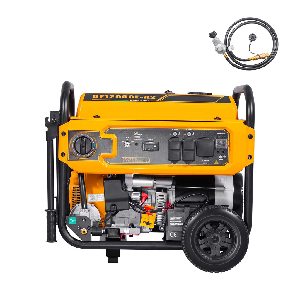 Portable Generator, Gasoline 13500W Peak Watt & LPG 12000W Peak Watt Dual Fuel Generator, Home Backup Generators with Electric Start, Gasoline & LPG Powered, CO Sensor, 20A & 50A Outlets