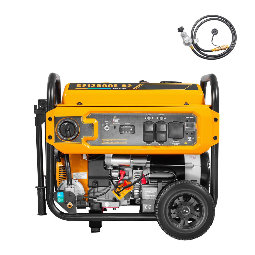 Portable Generator, Gasoline 13500W Peak Watt, LPG 12000W Peak Watt & Natural Gas 11000W Peak Watt Tri-Fuel Generator, Home Backup Generators with Electric Start, Gas, LPG & Natural Gas Powered
