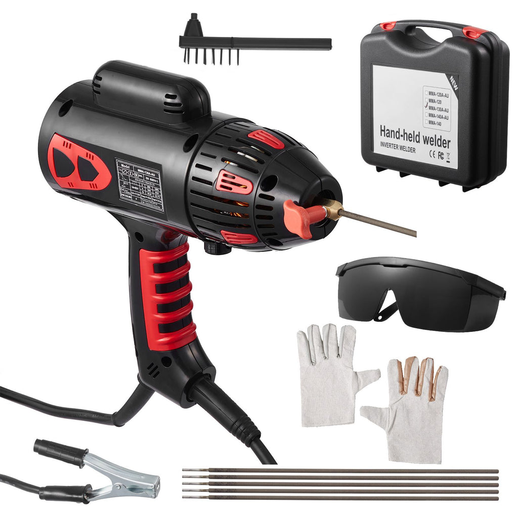 Portable Handheld Welding Machine, 20 - 130A Portable ARC Welder with Stepless Current Adjustment & IGBT Inverter, 115V Handheld Stick Welder Digital Display Fit for 1/16"-1/8" Welding Rods