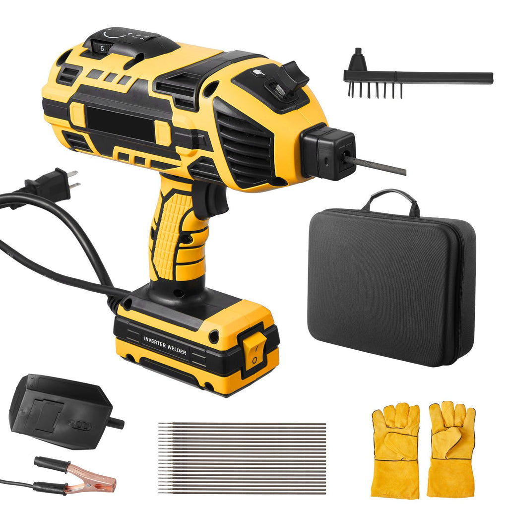 Portable Handheld Welding Machine, 20-140A Portable ARC Welder with 5-Level Current Adjustment & IGBT Inverter, 110V Handheld Stick Welder with Hot Start Function Fit for 1/16"-1/8" Welding Rods