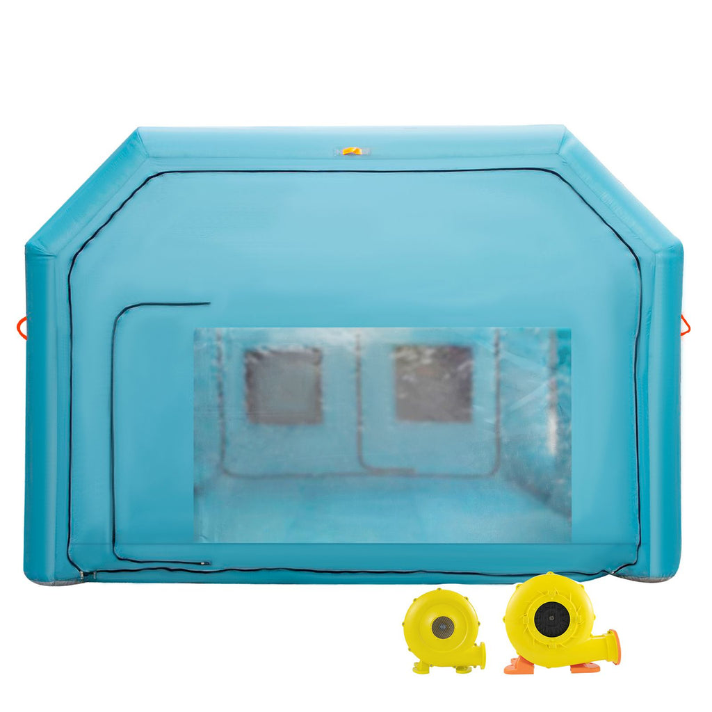 Portable Inflatable Paint Booth, 28x15x10ft Inflatable Spray Booth, Car Paint Tent with Air Filter System & 2 Blowers, Upgraded Blow Up Spray Booth Tent, Auto Paint Workstation, Car Parking Gara