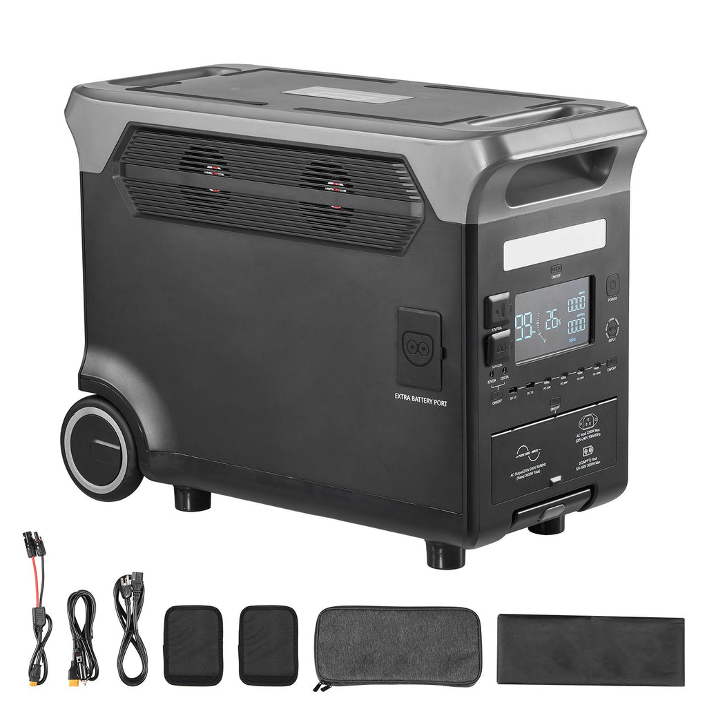 Portable Power Station, 3600W 3840Wh Power Station Solar Generator with 10 Output Ports & Adjustable Input Power, Expandable LiFePO4 Battery Backup for Home Camping RV (Solar Panel NOT Included)