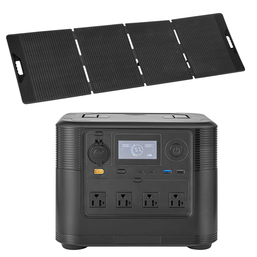 Portable Power Station with 200W Solar Panel, 1800W Solar Generator Power Station, 1008Wh LiFePO4 Battery Backup with 9 Output Ports for for Home Emergency, Outdoor Camping, RV Travel