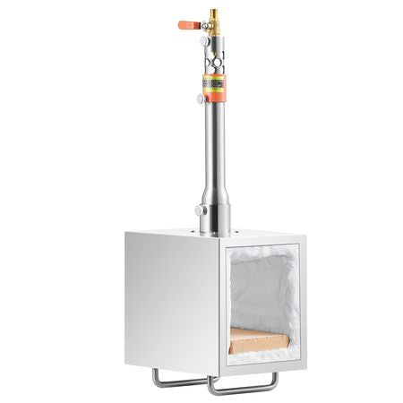 Portable Propane Forge, 1 Burner Farrier Forge, 2600 Fahrenheit Tool and Knife Making Blacksmithing Gas Forge, Large Capacity Square Stainless Steel Gas Forging Tools and Equipment