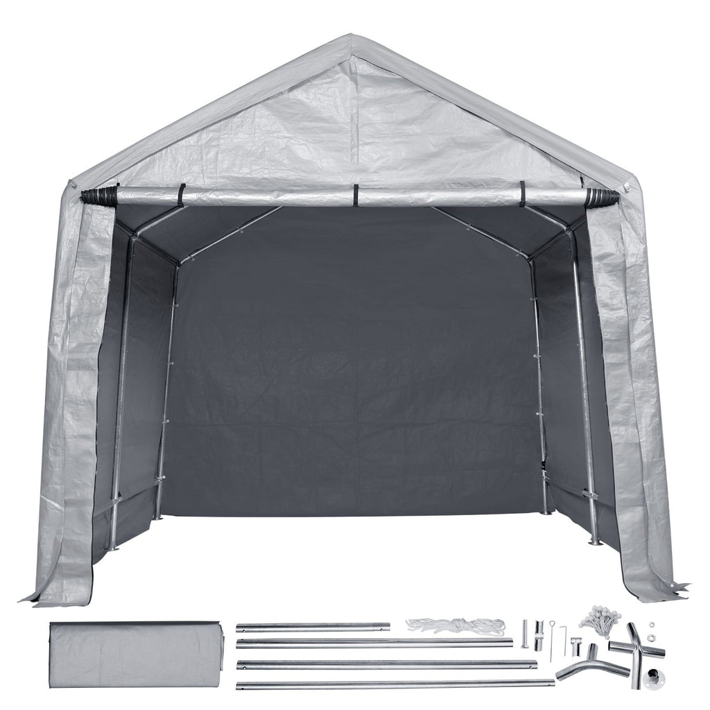 Portable Shed Outdoor Storage Shelter, 8 x 14 x 7.6 ft Heavy Duty Instant Storage Tent Tarp Sheds with Roll-up Zipper Door and Ventilated Windows For Motorcycle, Bike, Garden Tools