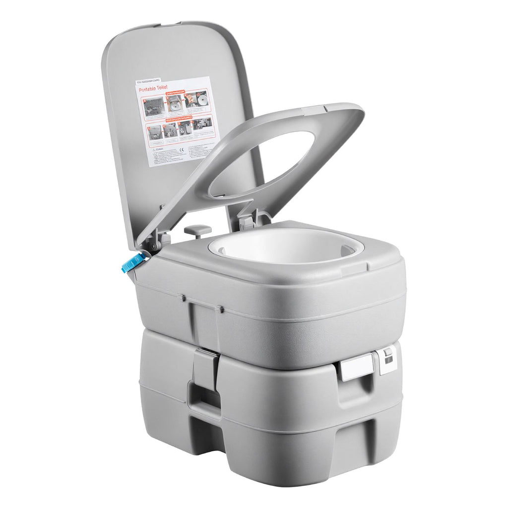 Portable Toilet, 7.9 Gallon Detachable Waste Tank, 200 Flushes, Camping Toilet for Adults, Outdoor Travel Potty with Level Indicator, Suitable for RV Travel, Camping, Hiking, Boating and Trips