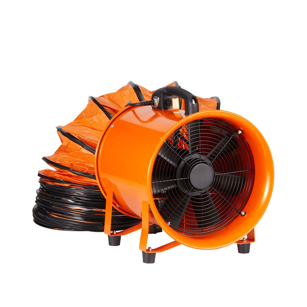 Portable Ventilator, 10 inch Heavy Duty Cylinder Fan with 33ft Duct Hose, 380W Strong Shop Exhaust Blower 1893FM, Industrial Utility Blower for Sucking Dust, Smoke, Smoke Home/Workplace