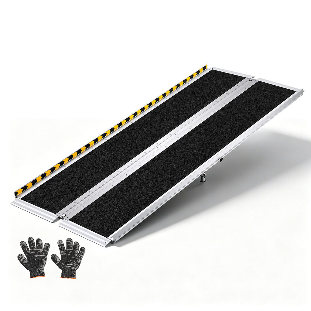 Portable Wheelchair Ramp, 6FT, Non-Slip Aluminum Folding Handicap Ramp for Wheelchair, 800 lbs Capacity, Door Threshold Ramps for Home Steps, Stairs, Entry, Threshold, Doorways, Scooter, Curbs