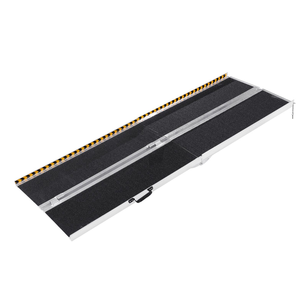 Portable Wheelchair Ramp, 7 ft 800 lbs Capacity, Non-Slip Aluminum Folding Threshold Ramp, Foldable Mobility Scooter Ramp Wheel Chair Ramp, Handicap Ramp for Home Steps, Stairs, Doorways, Curbs