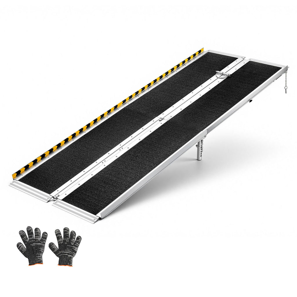 Portable Wheelchair Ramp, 7FT, Non-Slip Aluminum Folding Handicap Ramp for Wheelchair, 800 lbs Capacity, Door Threshold Ramps for Home Steps, Stairs, Entry, Threshold, Doorways, Scooter, Curbs