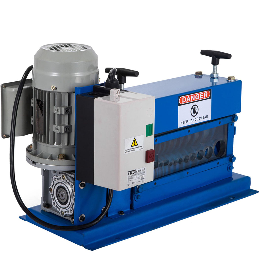Portable Wire Stripper, 18 AWG to 1" OD, 11 Channels, 10 Blades, Electric Machine for Efficient Copper Recycling, Speeds Up to 75ft/min