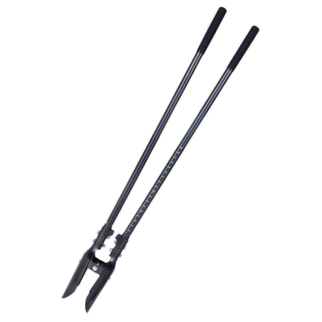 Post Hole Digger, Heavy Duty Post Hole Digger with Carbon Steel Handle, Manual Hole Digger with Scale Markings and Metal Blade, Post Hole Digger Tool for Digging Gardening Outdoors, 57.5-Inch