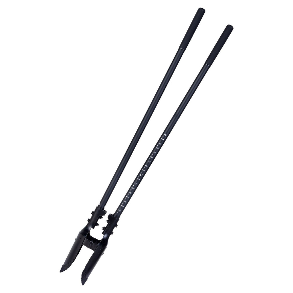 Post Hole Digger, Heavy Duty Post Hole Digger with Fiberglass Handle, Manual Hole Digger with Scale Markings and Metal Blade, Post Hole Digger Tool for Digging Gardening and Outdoors, 57.5-Inch