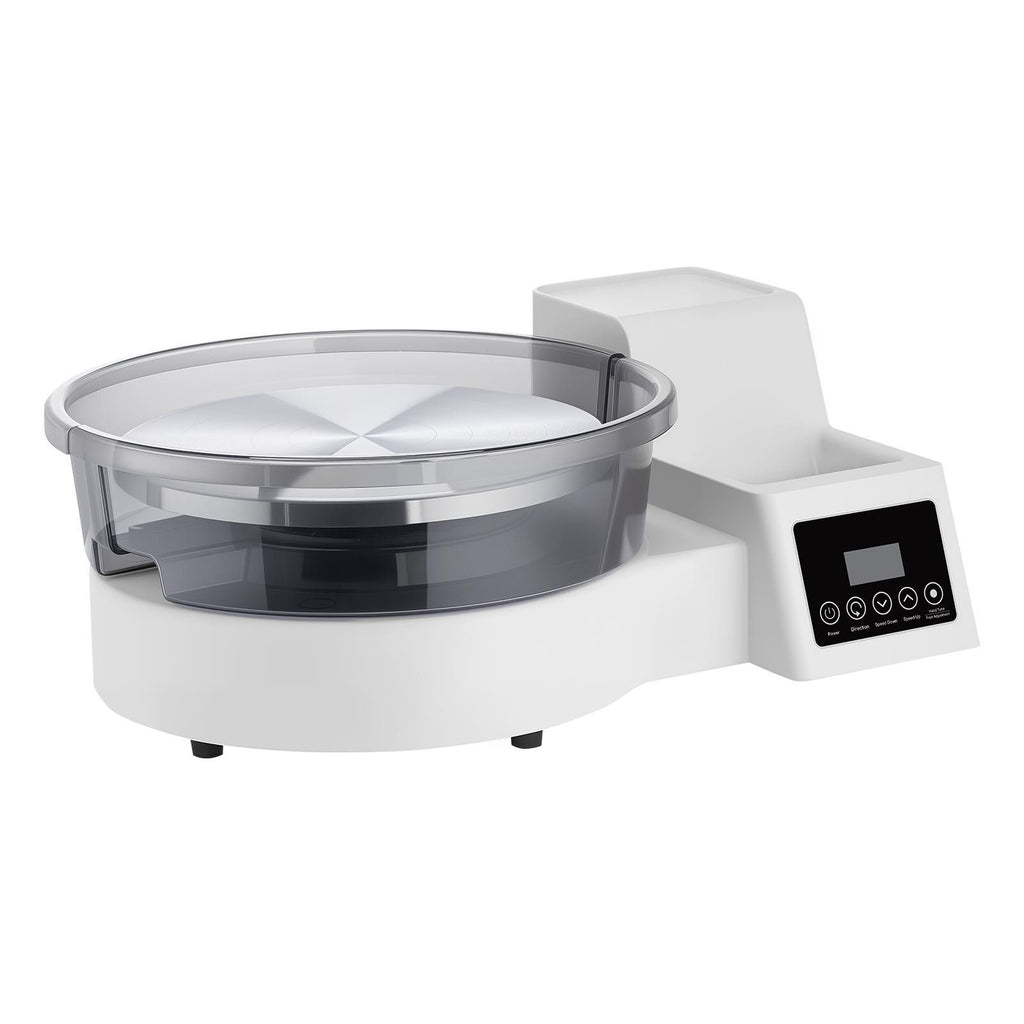 Pottery Wheel for Adults, 11" Aluminum Turntable, 450W Electric Table Top Pottery Wheel with Foot Pedal, 30-300 RPM Adjustable Speed, Detachable Basin, for Beginners, DIY Clay Art Craft, White