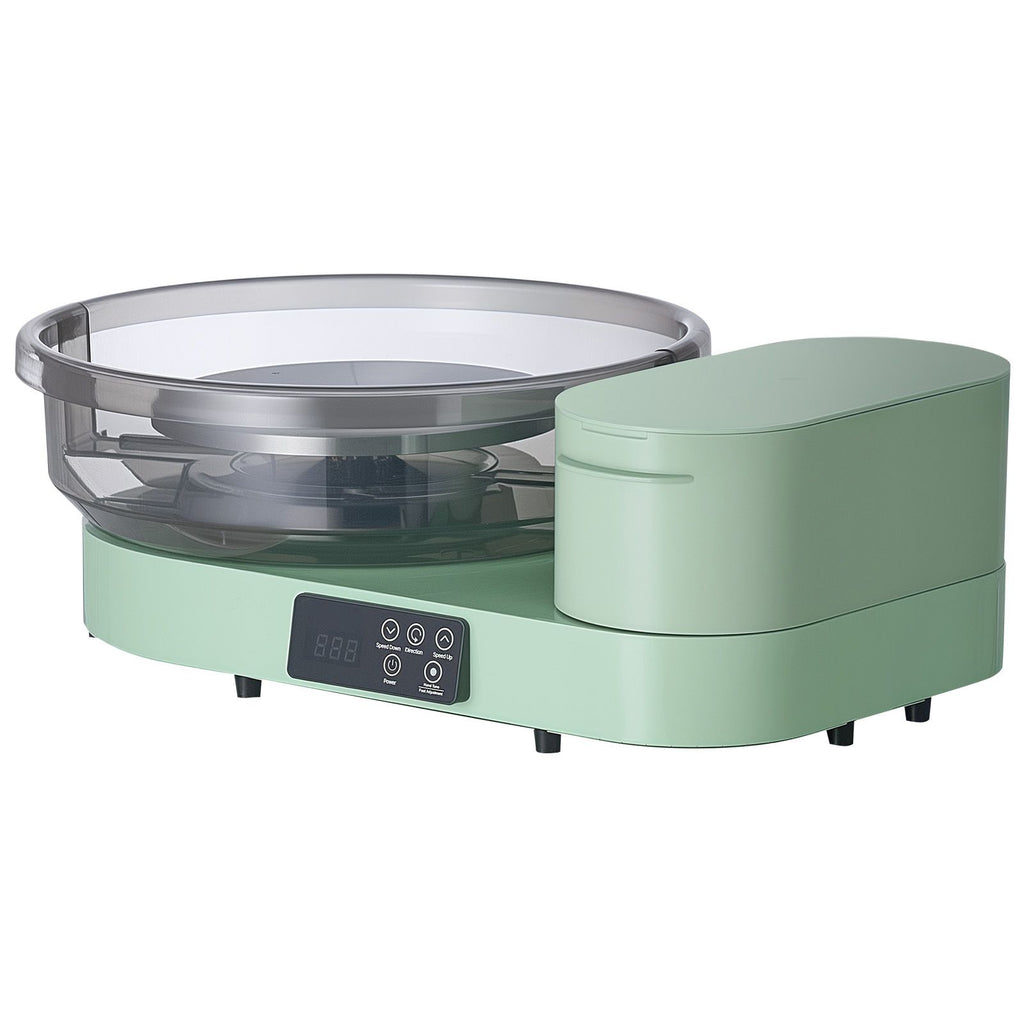 Pottery Wheel for Adults, 14" and 11" Turntables, 450W Electric Table Top Pottery Wheel with Foot Pedal, 30-300 RPM Adjustable Speed, Aluminum Body, for Beginners, DIY Clay Art Craft, Green