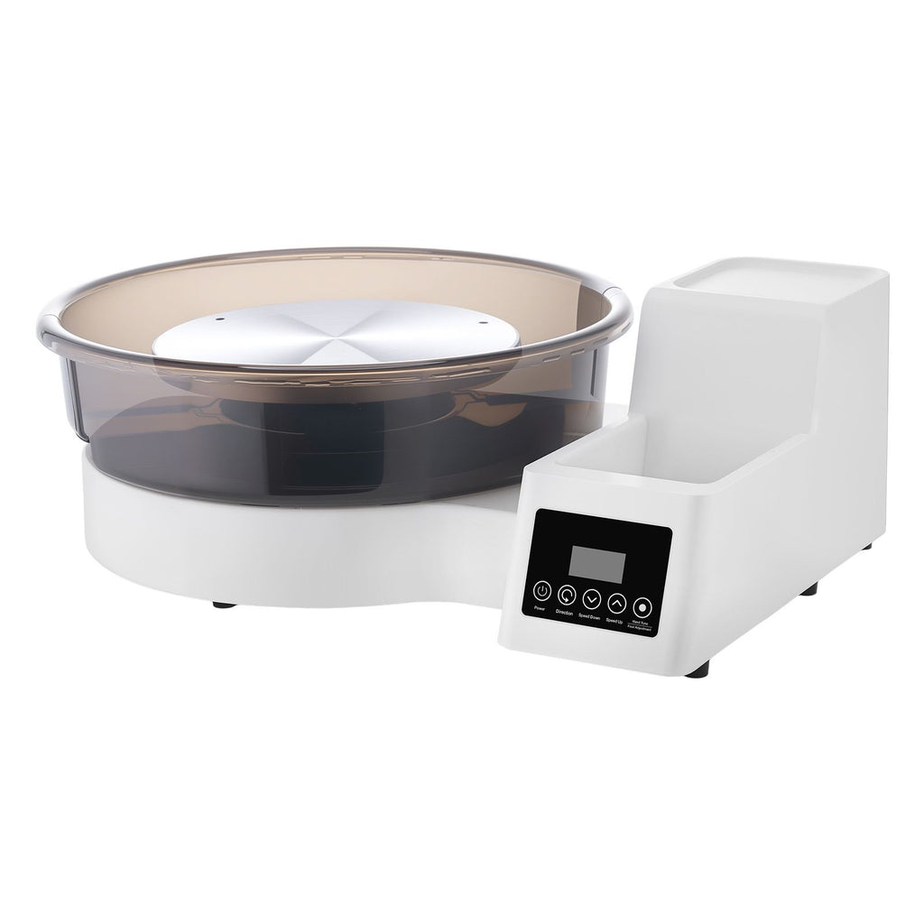 Pottery Wheel for Adults, 14" and 11" Turntables, 450W Electric Table Top Pottery Wheel with Foot Pedal, 30-300 RPM Adjustable Speed, Detachable Basin, for Beginners, DIY Clay Art Craft, White