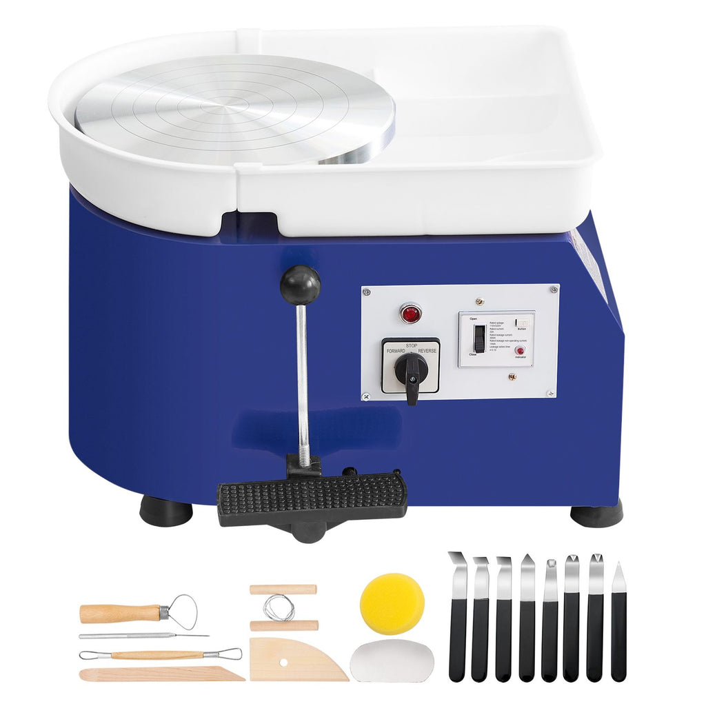 Pottery Wheel for Adults and Beginners, 350W, 11in Clay Wheel Forming Machine, Adjustable 0-300RPM Speed Handle and Pedal Control, ABS Detachable Basin, Accessory Kit for Craft DIY, Blue Updated