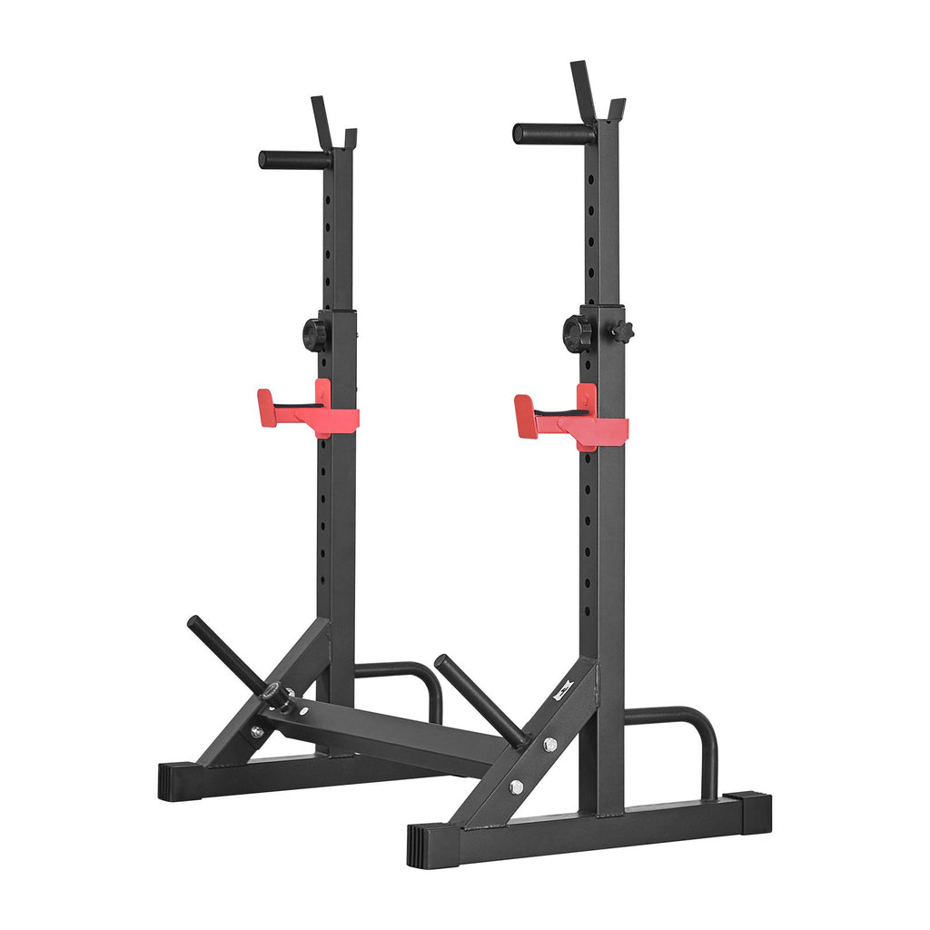 Power Cage Squat Rack, Home Gym Power Rack with Adjustable Height & Width, 550LBS Strength Training Workout Equipment with Barbell Storage Racks & J-Hooks for Bench Press, Squat, Weight Lifting