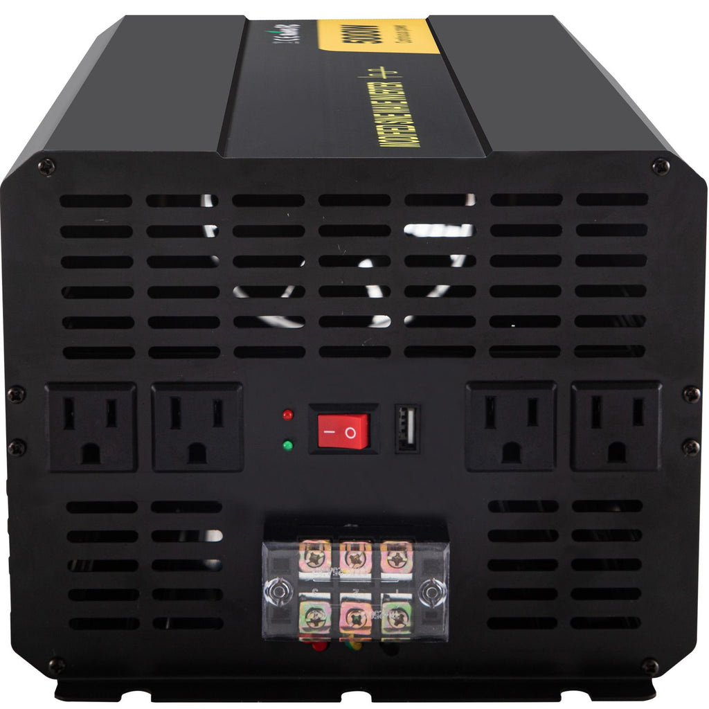 Power Inverter, 5000W Modified Sine Wave Inverter, DC 12V to AC 120V Car Converter, with LCD Remote Controller, LED Indicator, AC Outlets Inverter for Truck RV Car Boat Travel Camping Emergency image 2