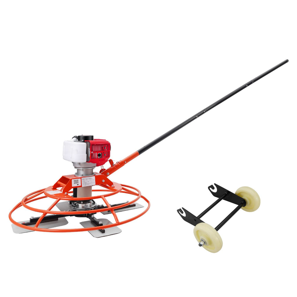 Power Trowel, 28.3 inch Trowel Diameter Concrete Finishing Machine, 4 Blades, Adjustable 0-12° Pitch, Gas-Powered Walk-Behind Cement Surface Finisher for Smooth Floors, Bridge Construction