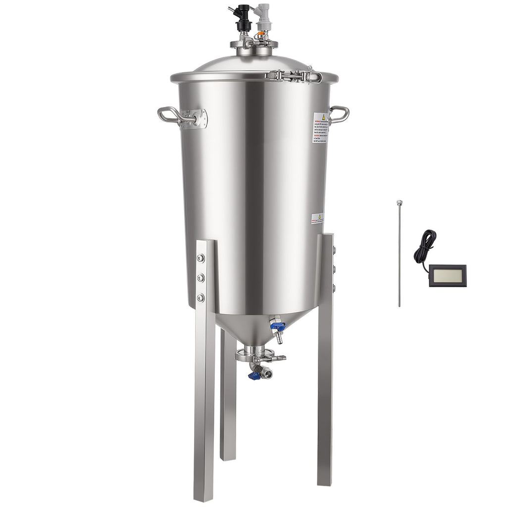 Pressure Fermenter 15 PSI, 8 Gal/30L All-in-One Stainless Steel Conical Secondary Fermentation Bucket, for Wine, Beer Brewing Equipment