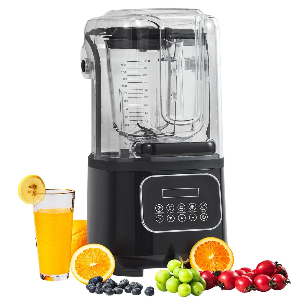 Professional Blender with Shield, Commercial Countertop Blenders, 68 oz Plastic Jar Blender Combo, Stainless Steel 9 Speed & 5 Functions Blender, for Shakes, Smoothies, Peree, and Crush Ice