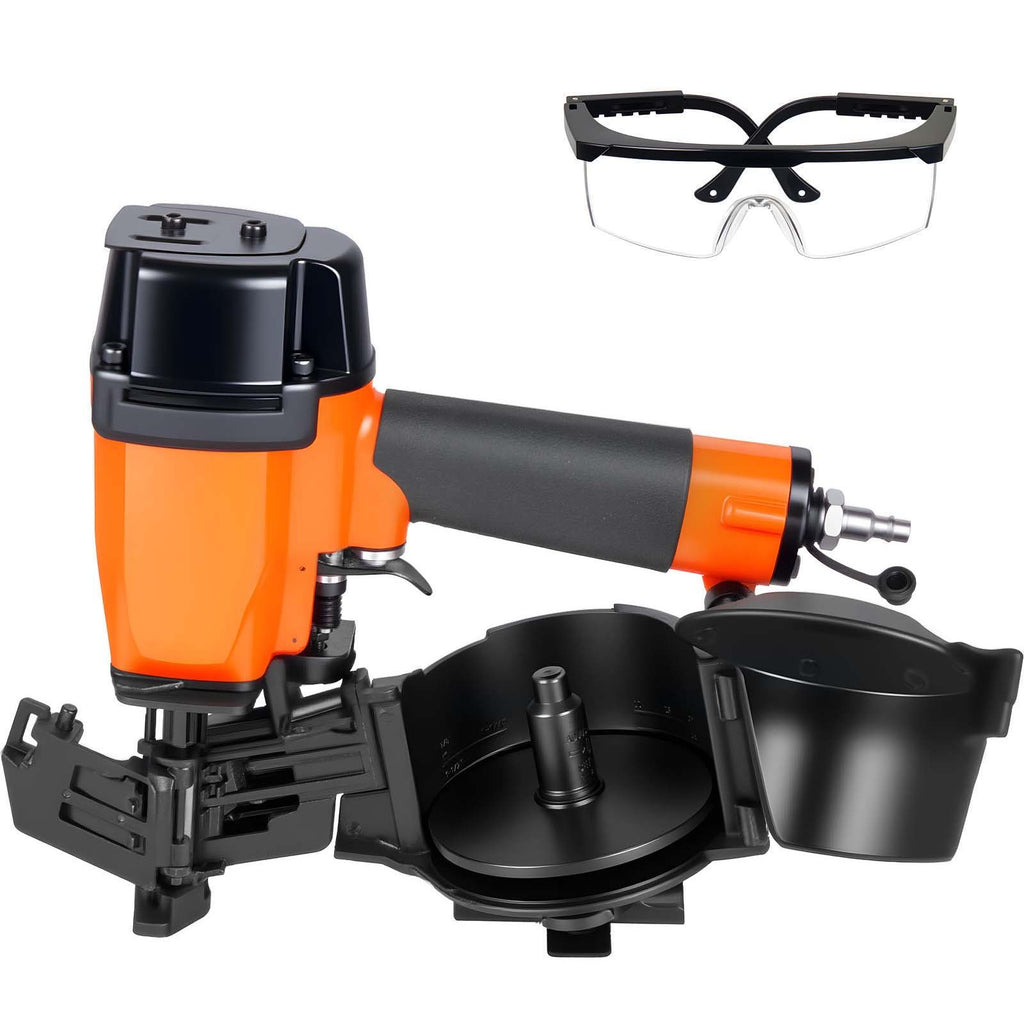Professional Roofing Nailer CN45N, 3/4" to 1-3/4" 15 Degree Air Roofing Nail Gun, 4–5 Nails/S Ultra-Fast Nailing, 70-110 PSI Pneumatic Coil Nailer for Asphalt Shingles, Roof Sheathing