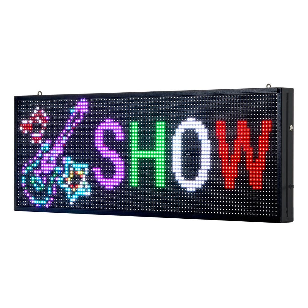 Programmable LED Sign, P10 Full Color Flexible Digital Scrolling Panel, DIY Custom Text Pattern GIF Display Board, Bluetooth APP Control Message Shop Sign, 40x14 in