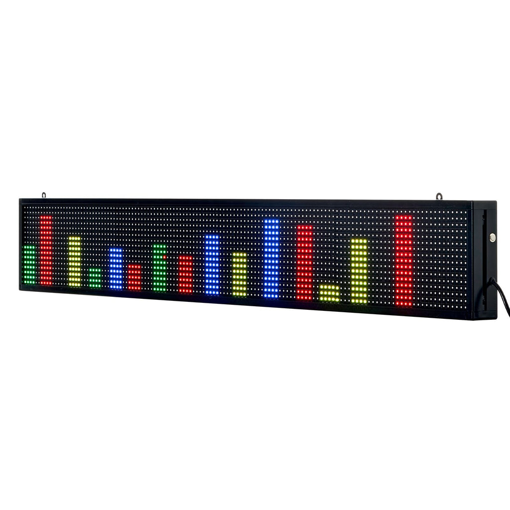 Programmable LED Sign, P10 Full Color Flexible Digital Scrolling Panel, DIY Custom Text Pattern GIF Display Board, Bluetooth APP Control Message Shop Sign for Store Business Advertising, 52x8 in