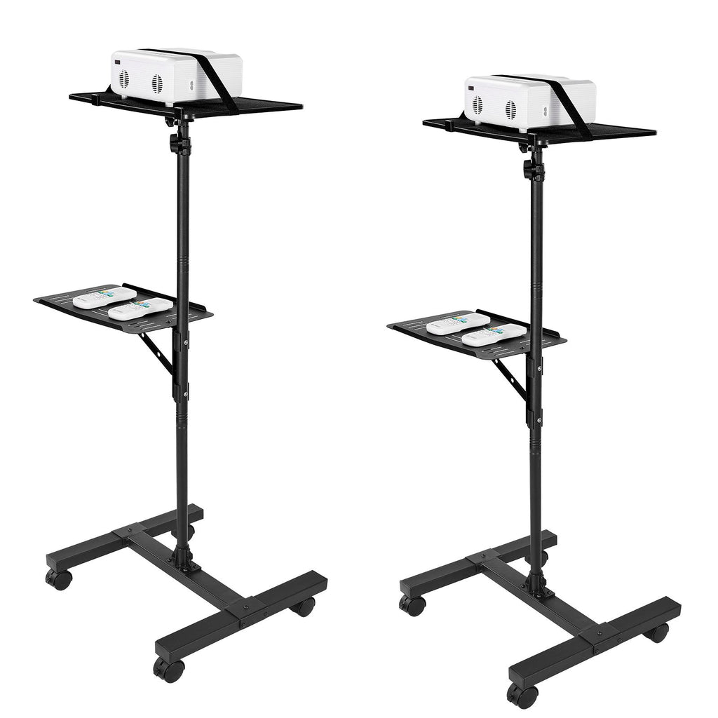 Projector Stand, 2 Shelves Laptop Floor Stand, Projector Stands Table with Adjustable Height 33.86 to 53.54 inch, I-Beam Frame Projectors Stands Tripod for Meetings, Outdoor Movies, Video Stand