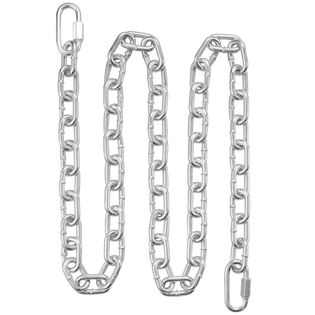 Proof Coil Chain, 5/16" x 6', 1980 lbs Safe Working Load, Zinc Plated Proof Tested Coil Chain with Two Quick Links, Galvanized Carbon Steel Link Chain for Towing, Hanging, Camping, Pet Towing