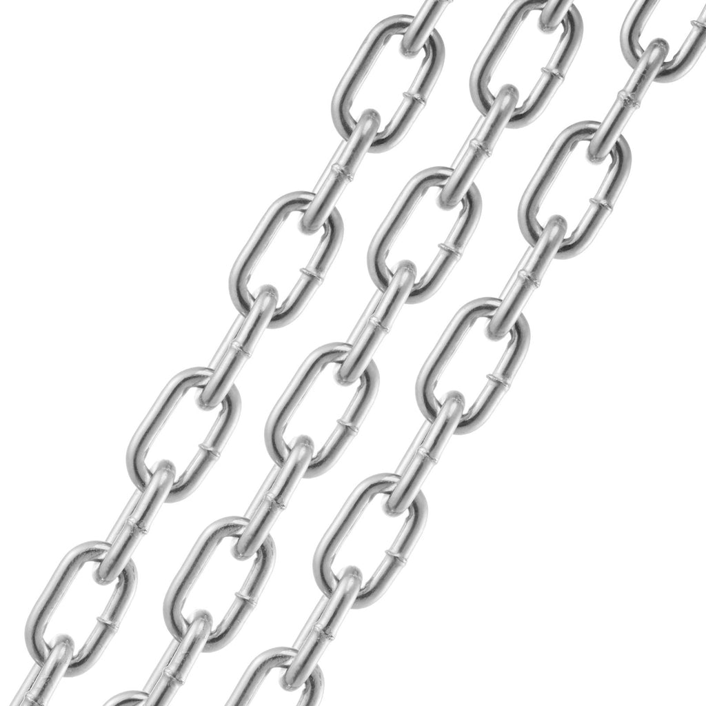Proof Coil Chain, 5/16" x 92', 1667 lbs Safe Working Load, Zinc Plated Proof Tested Coil Chain with Two Quick Links, Galvanized Carbon Steel Link Chain for Towing, Hanging, Camping, Pet Towing