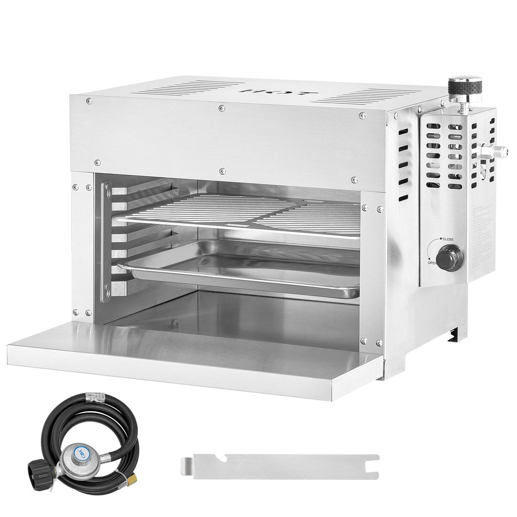 Propane Steak Grill, Portable Infrared Broiler, 1500 Fahrenheit Stainless Steel Barbecue Infrared Grill with 6-Tier Adjustable Rack, Steak Cooker Machine for BBQ, Toast, Grill, Outdoor Picnic