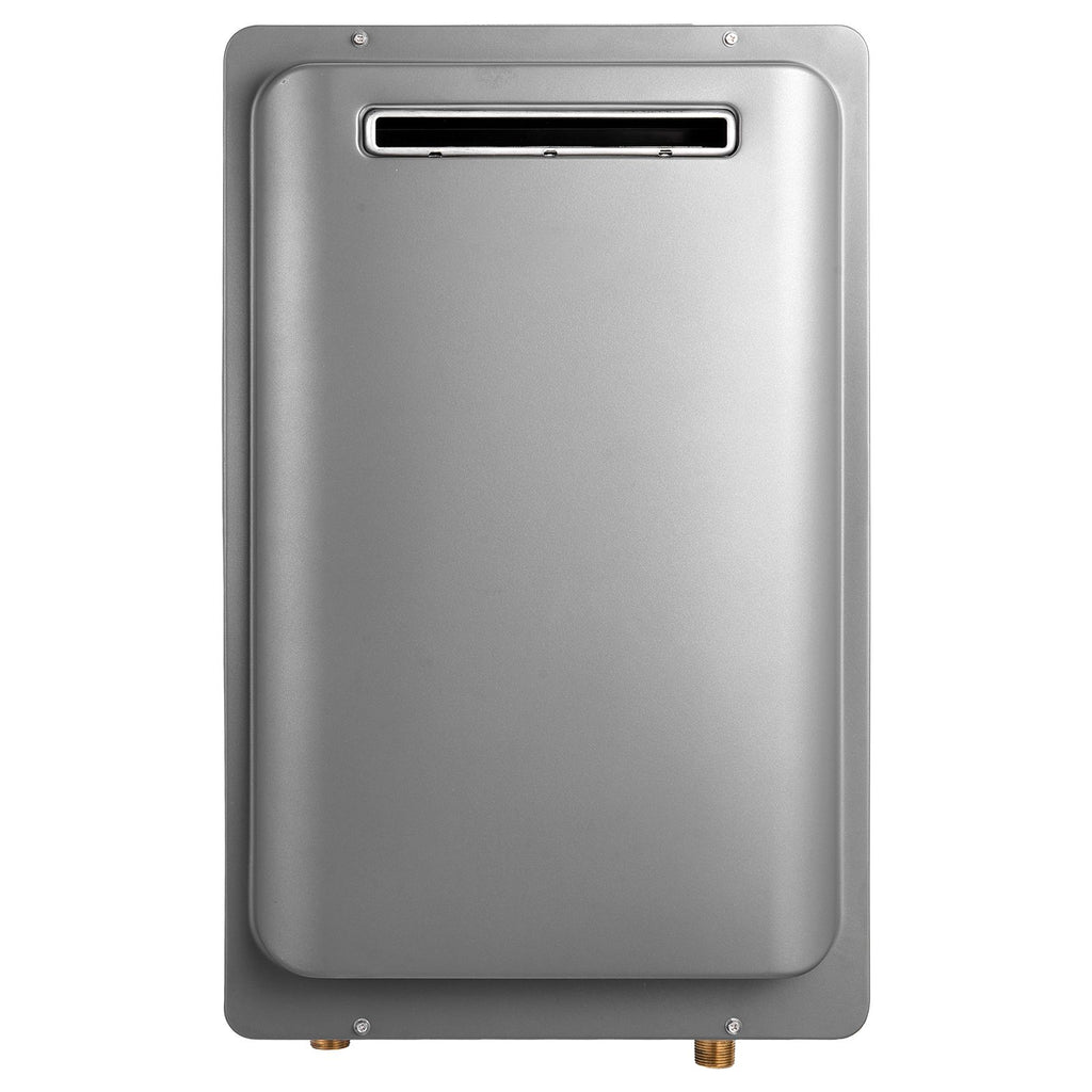 Propane Tankless Water Heater, 8Gal Outdoor 191000 BTU Instant Hot Water Heater, Smart Temperature Control & 3/4 inch NPT Interface& Multiple Security Protections for Whole House, Silver Gray