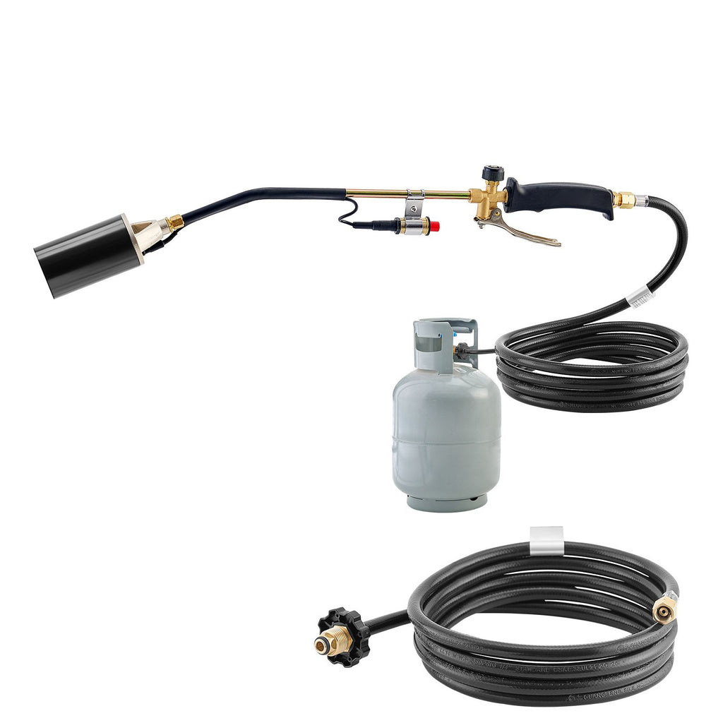 Propane Torch Weed Burner, High Output 1,800,000 BTU with 10 ft Hose, Heavy Duty Blow Torch with Adjustable Flame & Turbo Trigger Push Button Auto Igniter, Flamethrower for Garden Ice Snow Road