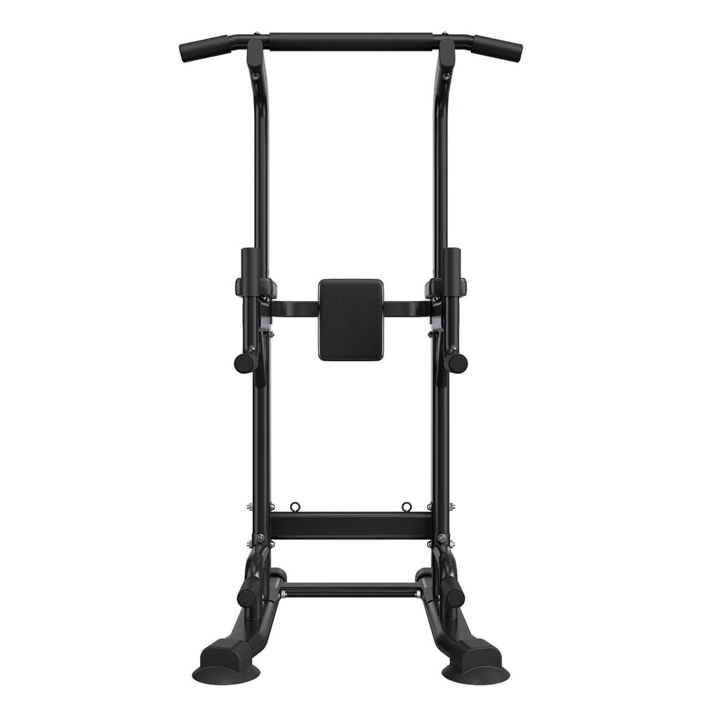 Pull Up Bar, 330 LBS Power Tower Dip Station, Workout Dip Station with H-Shaped Stable Base & Back Pad, Adjustable 12 Level Height Free Standing Chin Up Bar for Back, 4-Level Adjustable Back Pad